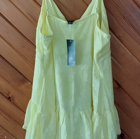 Women's Triangle Cup Tiered Mini Skater Dress - Wild Fable™ Lemon Yellow - Picture 3 of 8